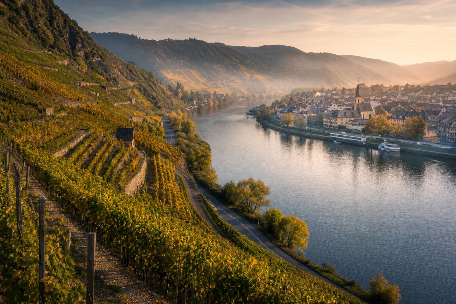 Moselschleife zwischen Weinbergen